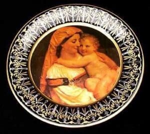 Porcelain Plate - Mother And Child