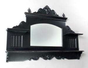 Wooden Rack With Mirror Black