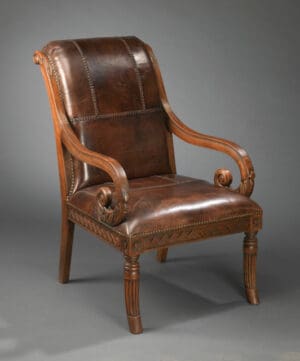 Arm Chair Vienna Leather - Natural Finish