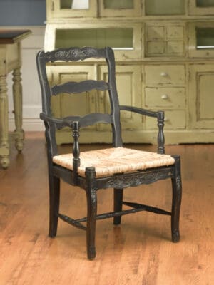 Arm Chair Country French - Black Finish