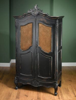 Armoire Cane Doors - Black Finish
