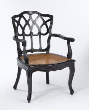 Arm Chair Cane - Black Finish