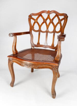 Arm Chair Cane - Walnut Finish