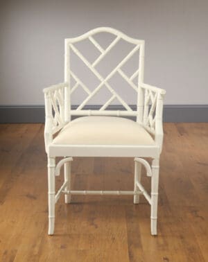 Arm Chair Bamboo - White Finish