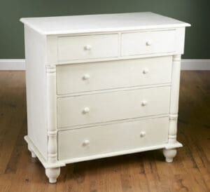 Chest 5 Drawers - Pure White Finish