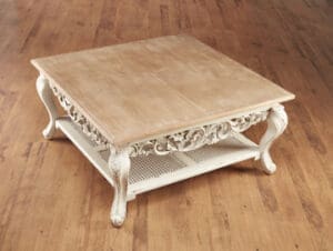Coffee Table – Pickled Top Parchment Finish