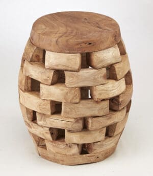 Stool Round - Teak Finish