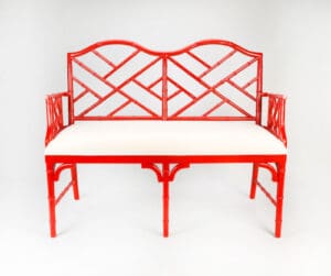 2 Seater Bamboo Bench - Red Finish