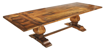 Dining Table Rectangle With 2-18 in Leaves Pecan Finish