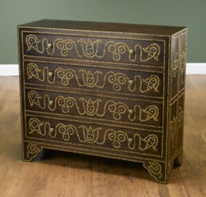 Chest 4 Drawer Nailhead Walnut Finish