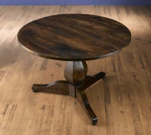 Dining Table 3 Leg Round Pecan Finish