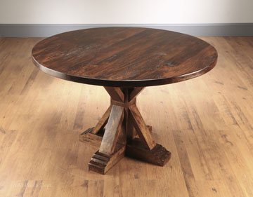 Dining Table Round Pecan Finish