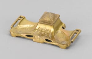Antique Brass Inkwell
