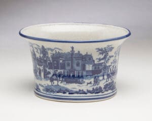 Blue & White Village Scene Planter