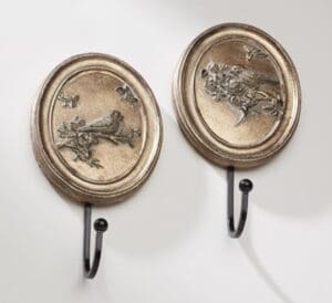 Hook Pair Bird - Antique Gold Finish