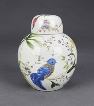 Jar, Bird and Flower Design