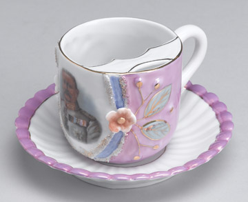 Pink Mustache Cup And Saucer Set