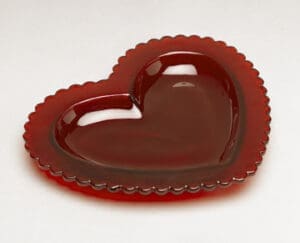 Heart Candy Dish - Red