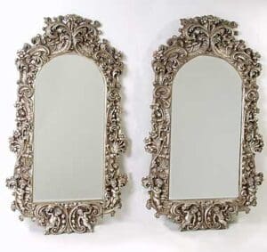 Cherub Frame With Mirror - Silver