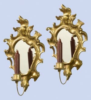 Gold Mirrors With Candle Holder