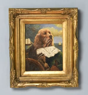 Painting With Frame Image Of Dog