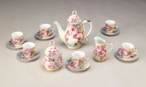 Pink Peony Tea Set Of 17