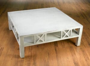 Coffee Table X Design - Antique White Finish