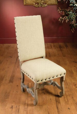 Chair Linen Brown Finish