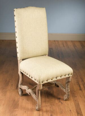 Chair Humpback Linen Brown Finish