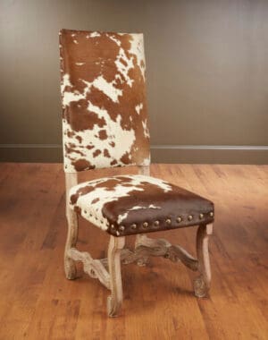 Chair Nancy Cow Hide Brown Finish