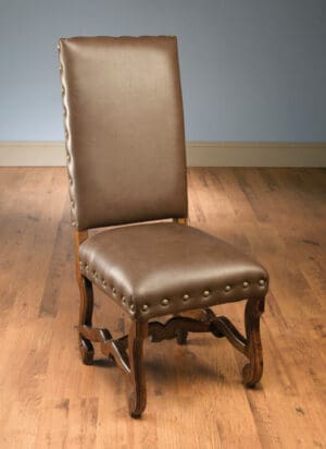 Chair Nancy Leather Pecan Finish