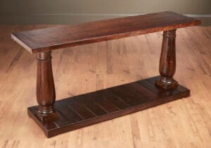 Console Table Vintage Pecan Finish