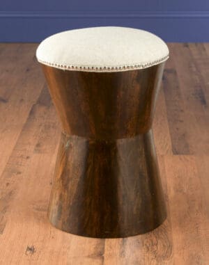 Stool Round Drum Linen Fabric