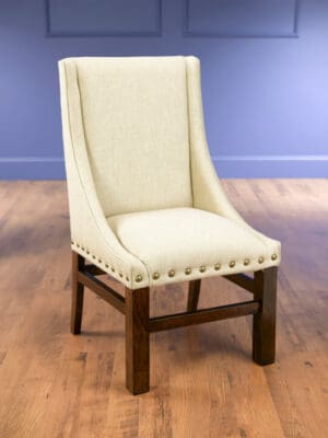 Chair Rachel Linen Fabric Pecan Finish