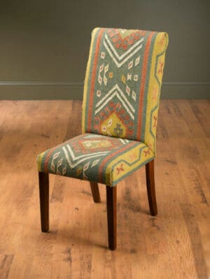 Chair Kilim Red Pecan Finish