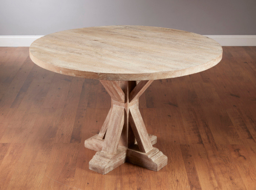 Dining Table Round Brown Finish