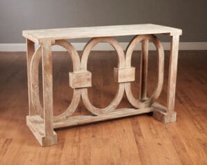 Console Table 3 Circle Brown Finish