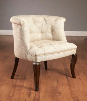 Chair Club With Tan Upholstery Pecan Finish