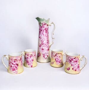 16in Pitcher and 4 Mugs Set