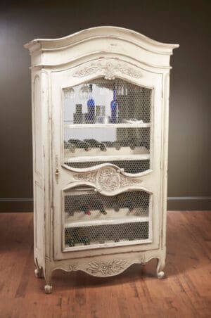 Lasalle Wine Cabinet - Parchment Finish