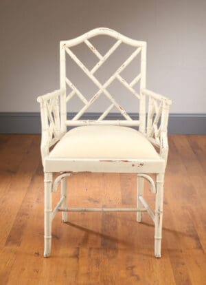 Arm Chair Bamboo - White Finish