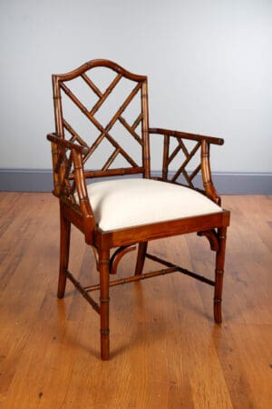 Arm Chair Bamboo - Walnut Finish