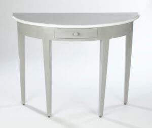 Table Half Round 1 Drawer - Gray White Finish