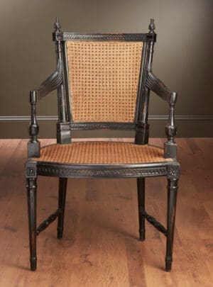 Arm Chair Rattan – Black Finish