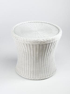 Round Table Wicker Morina - White Finish