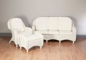 6 Piece Wicker Set - White Wash Finish