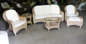 8 Piece Wicker Set - Pickled Finish