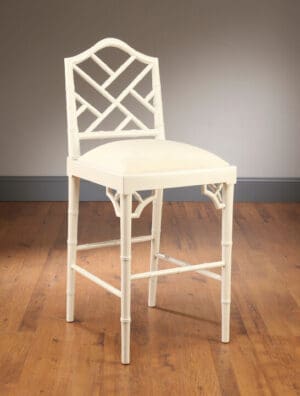 Bar Stool Bamboo - White Finish