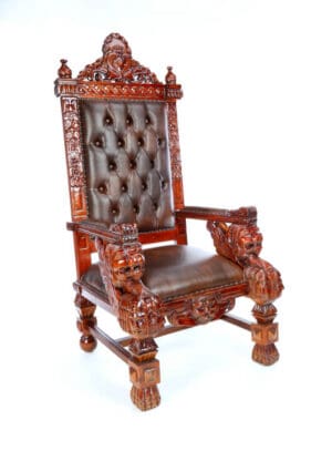 Chair King Lion Head – Brown Leatherette