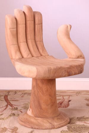 Chair Hand Shaped Carved - Unfinished